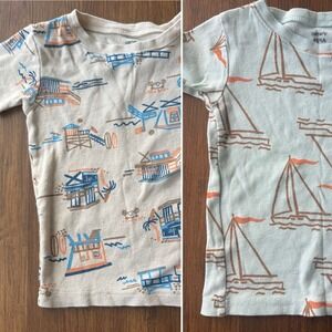 Carters Pajama Set Shorts Snug Fit 4T Summer Beach Sailing Boat Vacation Surf